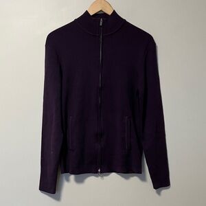 Z Zegna Double Full-Zip 100% Wool Sweater Cardigan
